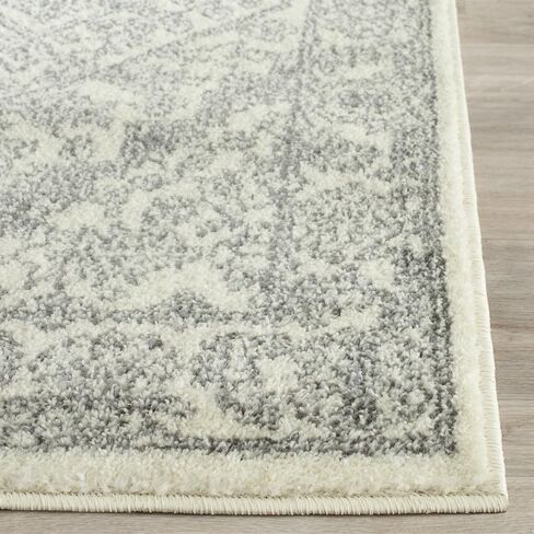 SAFAVIEH Adirondack Collection Runner Rug - 2'6" x 18', Ivory & Silver, Oriental Medallion Design, Non-Shedding & Easy Care, Ideal for High Traffic Areas in Living Room, Bedroom (ADR108B) in Saudi Arabia