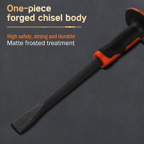 Mason Chisel With Hand Guard, 12 inches (30 cm) Heavy Duty Flat End Rock Concrete Mortar Stone Chisel for Demolishing Carving Scaling Breaking Hounding in Saudi Arabia