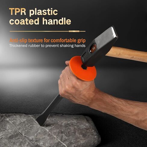 Mason Chisel With Hand Guard, 12 inches (30 cm) Heavy Duty Flat End Rock Concrete Mortar Stone Chisel for Demolishing Carving Scaling Breaking Hounding in Saudi Arabia