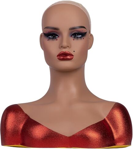 J&F CO. Realistic Europe and America Female Mannequin Head With Shoulder Display Manikin Heads Bust for Wigs,Makeup,Beauty Accessories in Kuwait
