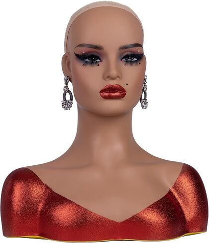 J&F CO. Realistic Europe and America Female Mannequin Head With Shoulder Display Manikin Heads Bust for Wigs,Makeup,Beauty Accessories in Kuwait