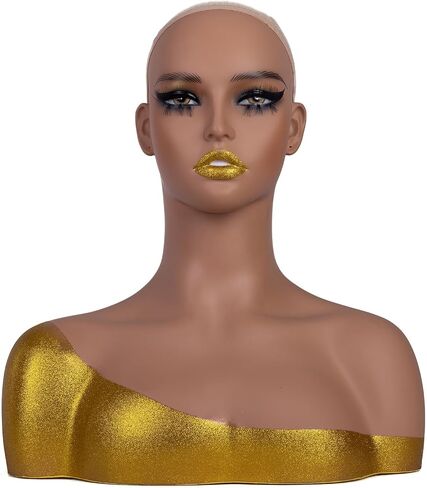 J&F CO. Realistic Europe and America Female Mannequin Head With Shoulder Display Manikin Heads Bust for Wigs,Makeup,Beauty Accessories in Kuwait