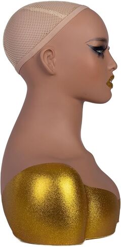 J&F CO. Realistic Europe and America Female Mannequin Head With Shoulder Display Manikin Heads Bust for Wigs,Makeup,Beauty Accessories in Kuwait