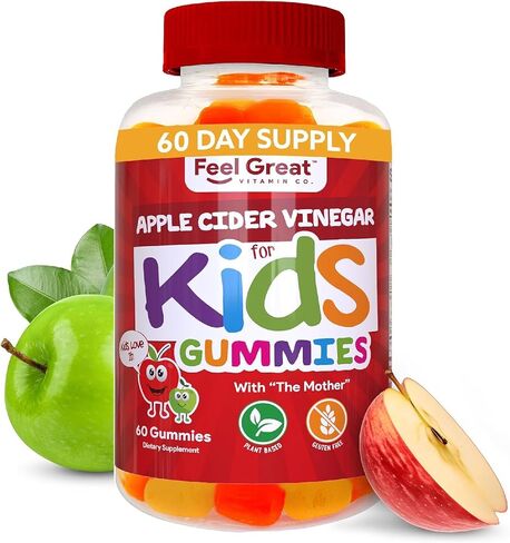 Feel Great Zinc Gummies for Kids | Bolster Your Child's Immune System with Yummy Kids Vitamins | Great Tasting Natural Flavor Gummy Supplement Vitamins | 60 Gummies in Saudi Arabia