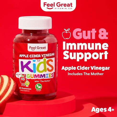 Feel Great Zinc Gummies for Kids | Bolster Your Child's Immune System with Yummy Kids Vitamins | Great Tasting Natural Flavor Gummy Supplement Vitamins | 60 Gummies in Saudi Arabia