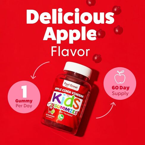 Feel Great Zinc Gummies for Kids | Bolster Your Child's Immune System with Yummy Kids Vitamins | Great Tasting Natural Flavor Gummy Supplement Vitamins | 60 Gummies in Saudi Arabia