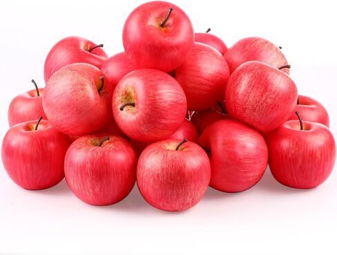 Yunlly 24 Pcs Fake Fruit Artificial Apples Realistic Artificial Fruits Lifelike Decorative Fake Apples Simulation Faux Apples Apple Decor for Home Kitchen Table Basket Decoration (Stylish) in Saudi Arabia