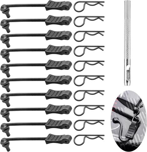 10PCS AllinRC RC Body Clips w/Pull Tabs 2.5mm Hole Puncher for Traxxas TRX4M Losi Mini-T 2.0 Mini JRX2 HyperGo H16GT H16DR 1/16 1/18 RC Car Truck Crawler Body Clips (1mm Rod Black) in Kuwait