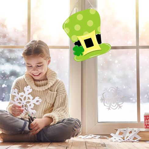 عيد القديس باتريك علامة باب خشبية شماعات ديكورات عيد القديس باتريك باب شماعات ديكور القبعات البرسيم لافتة باب خشبية للمنزل في الهواء الطلق مكتب داخلي الباب الأمامي جدار ديكور in Kuwait