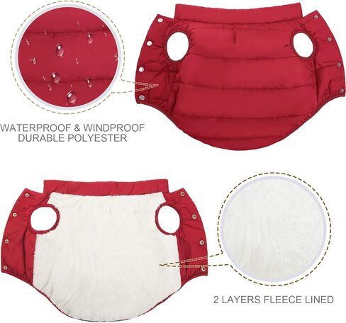 ASENKU Dog Winter Coat Dog Fleece Puffer Jacket for Small Medium Large Dogs in Kuwait