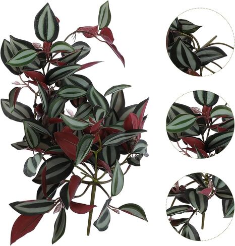 Wandering Jew Plant Artificial Hanging Plants Fake Vines: Artificial Hanging Leaves Plastic Greenery Garland for Home Wedding Garden Decoration Wandering Jew Live Plant in Saudi Arabia