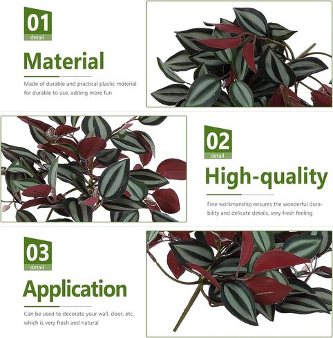 Wandering Jew Plant Artificial Hanging Plants Fake Vines: Artificial Hanging Leaves Plastic Greenery Garland for Home Wedding Garden Decoration Wandering Jew Live Plant in Saudi Arabia