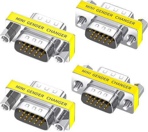 VGA Adapter, VGA SVGA Connector HD15 Pin Male to Male Mini Gender Changer Coupler SET of 4 in Kuwait