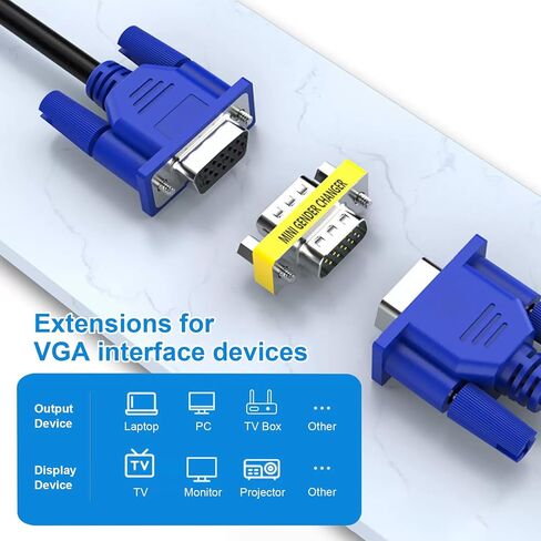 VGA Adapter, VGA SVGA Connector HD15 Pin Male to Male Mini Gender Changer Coupler SET of 4 in Kuwait