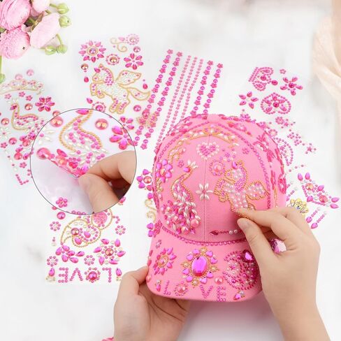 Nigifter Crafts for Girls Ages 8-12, Decorate Your Own Baseball Cap Birthday Christmas Gifts for Girls 6-12 DIY Arts and Crafts Kits Blue Baseball Cap for Girls with 8 Sheets Gems Stickers in Kuwait