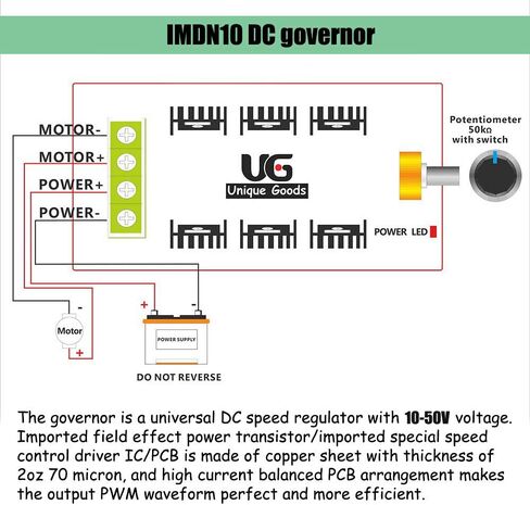 1 قطعة 2000 واط 10-50 فولت ماكس 40A PWM وحدة تحكم في سرعة محرك التيار المستمر محافظ HHO RC تحكم قابل للتعديل متغير السرعة التبديل in Kuwait