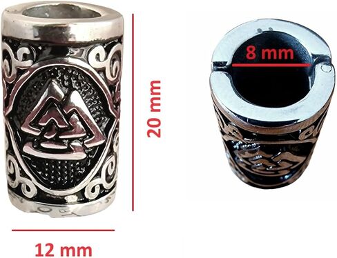 VALHALLA The EAGLE Hair Beads Opener Viking Beard Bead 316L Steel Silver Stainless Steel, Large in Kuwait