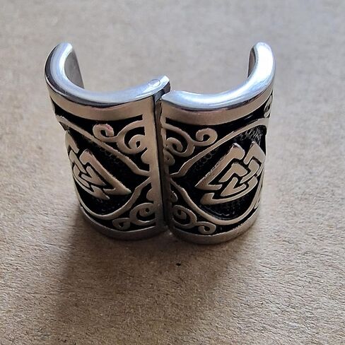 VALHALLA The EAGLE Hair Beads Opener Viking Beard Bead 316L Steel Silver Stainless Steel, Large in Kuwait