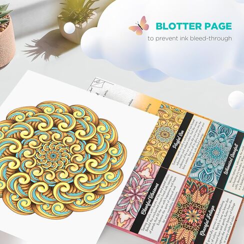 ColorIt Mandalas to Color Volume IV Coloring Book for Adults Relaxation, 50 Single-Sided Designs, Thick Smooth Paper, Spiral Binding, USA Printed, Lay Flat Hardback Book Covers, Ink Blotter Paper in Kuwait