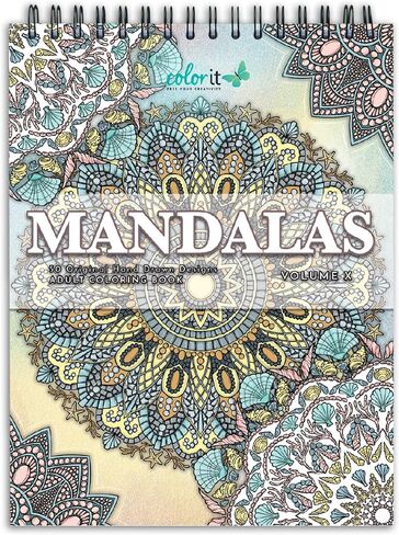 كولور ات كتاب تلوين ماندالاس لتلوين المجلد الرابع للاسترخاء للبالغين، 50 تصميمًا من جانب واحد، ورق سميك ناعم وربط حلزوني، طباعة الولايات المتحدة الأمريكية، اغلفة كتب مسطحة صلبة وغلاف مقوى وورق نشاف in Kuwait