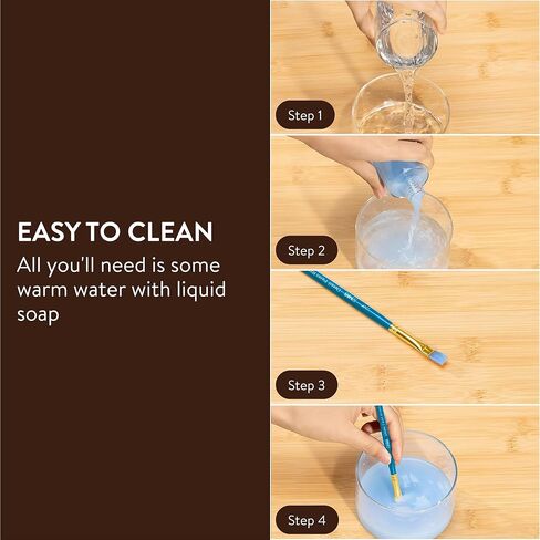 H&S Paint Brush Set for Oil Watercolor & Acrylic Painting - 12pcs - Professional Flat and Round Tip Artist Brushes - w/ Synthetic Hair in Kuwait