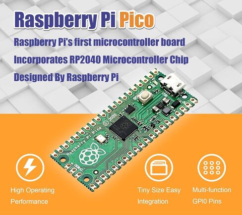 DIGISHUO 2 قطعة Raspberry Pi Pico W (WiFi) لوحة تحكم لاسلكية مع واجهات رقمية مرنة | بناء على شريحة RP2040 | معالج ARM Cortex M0+ ثنائي النواة بسرعة 133 ميجاهرتز | دعم C/C++/بايثون in Kuwait