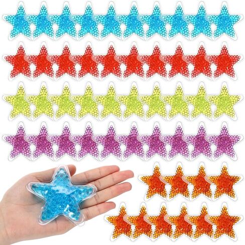 50 قطعة من عبوات الثلج بو بوو من تريلاكو، عبوات باردة قابلة لإعادة الاستخدام، عبوات ثلج صغيرة لتبريد الضغط البارد، حمى أسنان الحكمة، تخفيف الألم، 5 ألوان (نجمة) in Kuwait