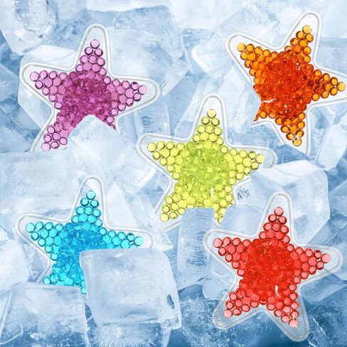 50 قطعة من عبوات الثلج بو بوو من تريلاكو، عبوات باردة قابلة لإعادة الاستخدام، عبوات ثلج صغيرة لتبريد الضغط البارد، حمى أسنان الحكمة، تخفيف الألم، 5 ألوان (نجمة) in Kuwait