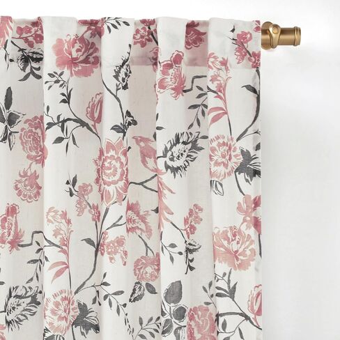 Pink Curtains 2 Panels for Girls Room 63 Inch Length,Pink and Grey Curtains for Living Room Bedroom Short,Pink and Gray Curtains,Pink Nursery Curtains,52" X 63"Long in Saudi Arabia
