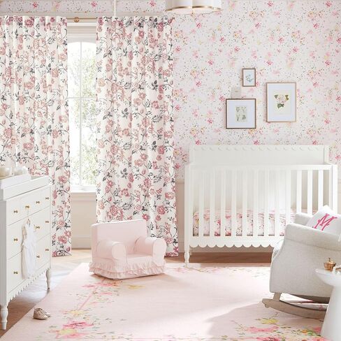 Pink Curtains 2 Panels for Girls Room 63 Inch Length,Pink and Grey Curtains for Living Room Bedroom Short,Pink and Gray Curtains,Pink Nursery Curtains,52" X 63"Long in Saudi Arabia