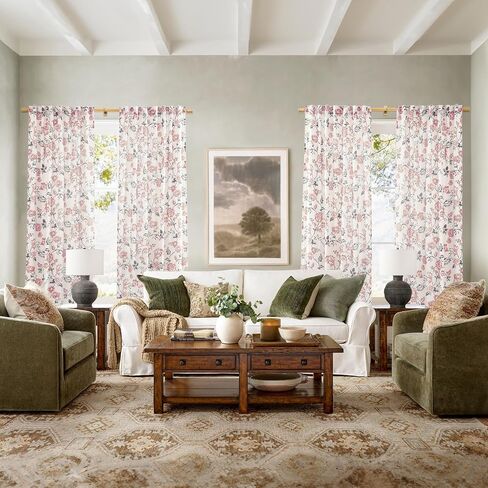 Pink Curtains 2 Panels for Girls Room 63 Inch Length,Pink and Grey Curtains for Living Room Bedroom Short,Pink and Gray Curtains,Pink Nursery Curtains,52" X 63"Long in Saudi Arabia