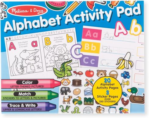 Melissa & Doug Alphabet Activity Sticker Pad for Coloring, Letters (250+ Stickers) - Kids Activity Books, Learning Activities For Kids Ages 4+ in Saudi Arabia