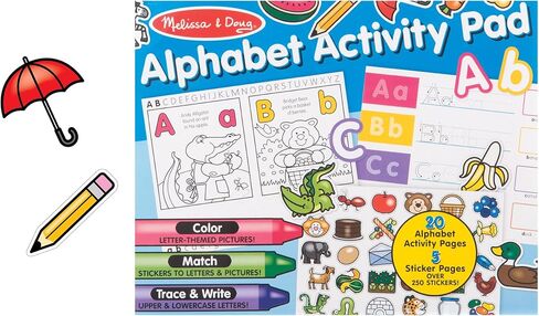 Melissa & Doug Alphabet Activity Sticker Pad for Coloring, Letters (250+ Stickers) - Kids Activity Books, Learning Activities For Kids Ages 4+ in Saudi Arabia