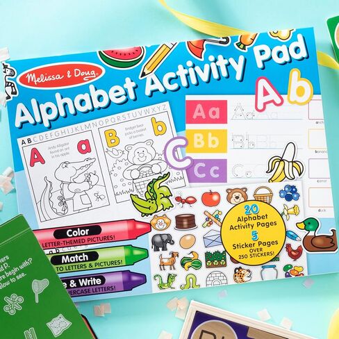 Melissa & Doug Alphabet Activity Sticker Pad for Coloring, Letters (250+ Stickers) - Kids Activity Books, Learning Activities For Kids Ages 4+ in Saudi Arabia
