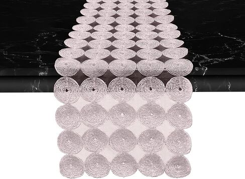Elegant Comfort Embroidery Misho Runner-Dresser Scarf for Home Room Crochet Tabletop, Kitchen Dining Table Decoration for Indoor and Outdoor, 16 X 54 Inch, Gray in Kuwait