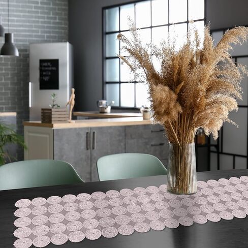 Elegant Comfort Embroidery Misho Runner-Dresser Scarf for Home Room Crochet Tabletop, Kitchen Dining Table Decoration for Indoor and Outdoor, 16 X 54 Inch, Gray in Kuwait