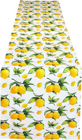 مفرش طاولة Yourtablecloth مصنوع من القطن بنسبة 100% ديكور أنيق للمناسبات الداخلية والخارجية - فراشة، 14 × 72 in Kuwait