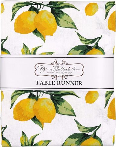 مفرش طاولة Yourtablecloth مصنوع من القطن بنسبة 100% ديكور أنيق للمناسبات الداخلية والخارجية - فراشة، 14 × 72 in Kuwait