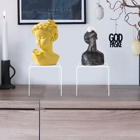 findTop Set of 4 Clear Acrylic Risers Display, Clear Product Stand, Jewelry Display Riser Shelf Showcase for Figures Store, Candy Dessert Display Stand-3", 4", 5", 6" in Saudi Arabia