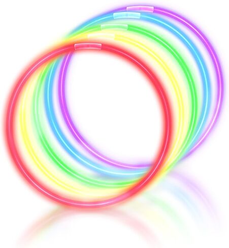 Windy City Novelties 22" Glow Stick Necklaces – 50 Pack for Summer Parties, Camping & July 4th Celebrations (Assorted) in Kuwait