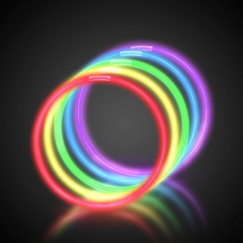 Windy City Novelties 22" Glow Stick Necklaces – 50 Pack for Summer Parties, Camping & July 4th Celebrations (Assorted) in Kuwait