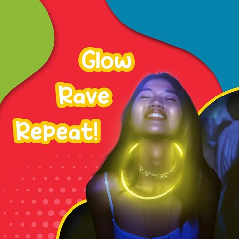 Windy City Novelties 22" Glow Stick Necklaces – 50 Pack for Summer Parties, Camping & July 4th Celebrations (Assorted) in Kuwait