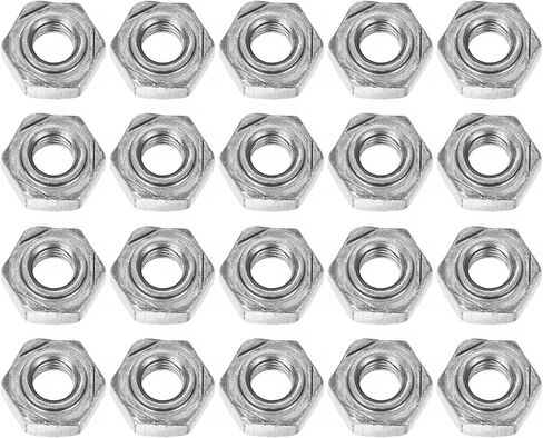 uxcell 10Pcs Hex Weld Nuts, M8x1.25mm Carbon Steel Hex Nuts with 3 Projections Machine Screw for DIY Home Repair Machinery, Silver in Saudi Arabia