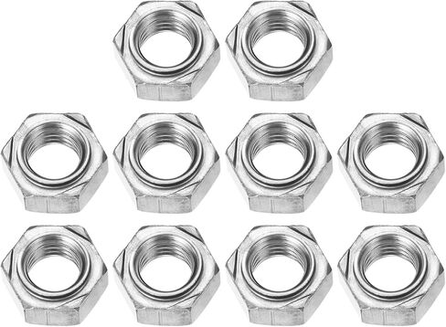 uxcell 10Pcs Hex Weld Nuts, M8x1.25mm Carbon Steel Hex Nuts with 3 Projections Machine Screw for DIY Home Repair Machinery, Silver in Saudi Arabia