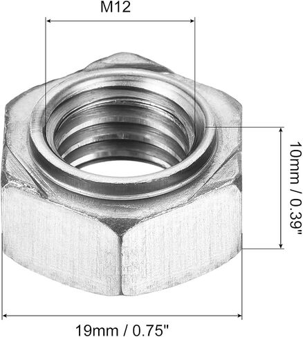 uxcell 10Pcs Hex Weld Nuts, M8x1.25mm Carbon Steel Hex Nuts with 3 Projections Machine Screw for DIY Home Repair Machinery, Silver in Saudi Arabia