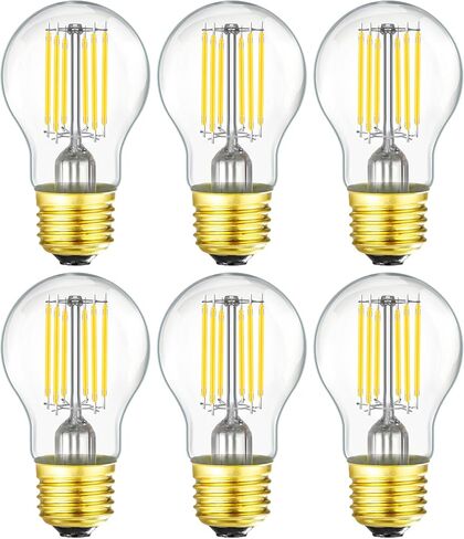 Dimmable E26 led Bulb 6W Equal 60 watt Vintage LED Edison Bulb AC120V A15 LED Bulb for Ceiling Fan Light Bulbs,Appliance Bulb and Refrigerator Light Bulb 600LM Clear Medium 6Pack (Soft white 3000k) in Saudi Arabia