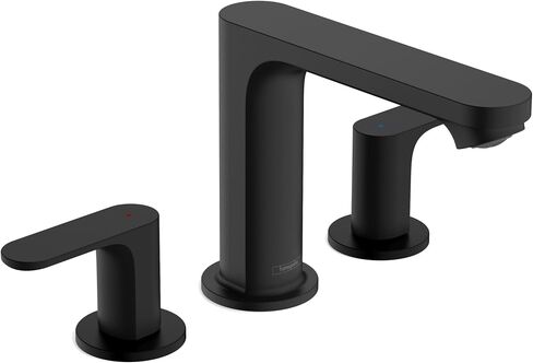 Hansgrohe Rebris S Contemporary 2-Handle 3-Hole 5-inch Tall Bathroom Sink Faucet in Matte Black, 72530671 in Saudi Arabia