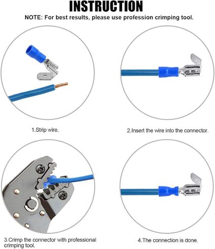 Glarks 50pcs 16-14 Gauge Semi Insulated Piggy Back Spade Electrical Insulated Quick Splice Crimp Terminals Connectors in Saudi Arabia