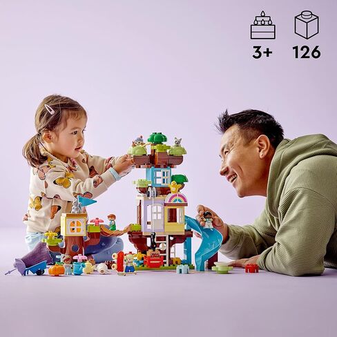 LEGO DUPLO 3in1 Tree House 10993 Creative Building Toy for Toddlers, Includes 8 Figures for Teaching Social Skills, Playing Together and Group Play, Great Birthday Gift for Kids in Saudi Arabia