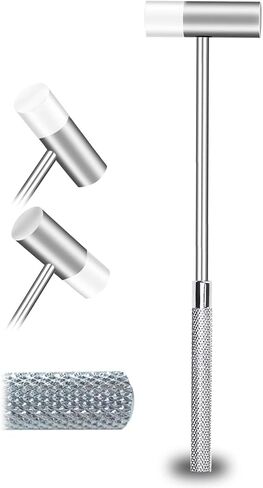 Dual Head Small Hammer, 7 Inches, Plastic Head and Metal Head, Black Plastic Grip, Double face Jewelry Mallet, Mini Hammer for Crafts, Watch, Tuning, Woodworking, Toys, DIY, Leather, Instruments in Kuwait
